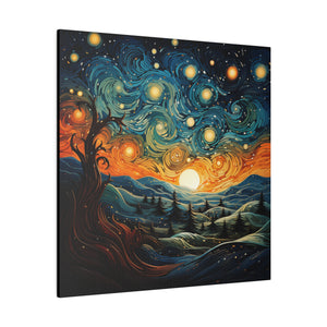 Swirling Stars Wall Art | Square Matte Canvas