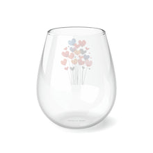 Load image into Gallery viewer, Floating Hearts Stemless Wine Glass, 11.75oz