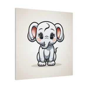 Happy Elephant Wall Art | Square Matte Canvas