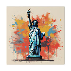 Lady Liberty Pop Wall Art | Square Matte Canvas