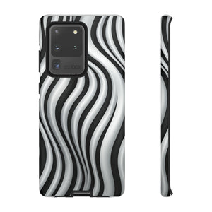 Funky Lines Black and White | iPhone, Samsung Galaxy, and Google Pixel Tough Cases