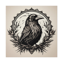 Load image into Gallery viewer, Vintage Gothic Crow Wall Art | Square Matte Canvas