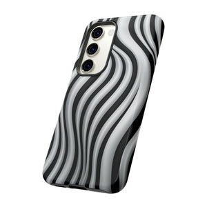 Funky Lines Black and White | iPhone, Samsung Galaxy, and Google Pixel Tough Cases