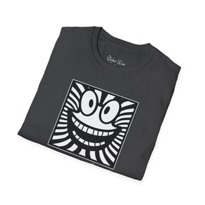 Black & White Happy Pop Art | Unisex Softstyle T-Shirt