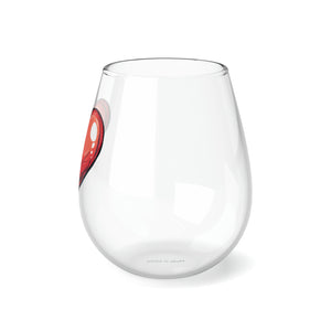 Red Heart Stemless Wine Glass, 11.75oz