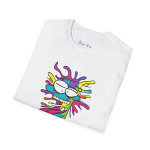 Neon Funny Face Pop Art | Unisex Softstyle T-Shirt