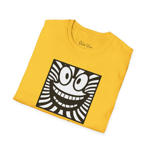 Black & White Happy Pop Art | Unisex Softstyle T-Shirt