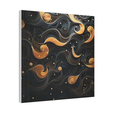 Golden Swirls Wall Art | Square Matte Canvas