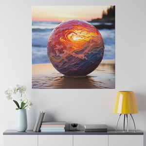 Beach in a Ball Wall Art | Square Matte Canvas