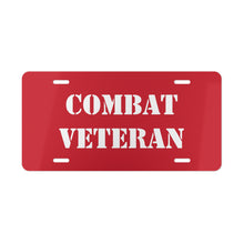 Load image into Gallery viewer, Combat Veteran Red Vanity Plate