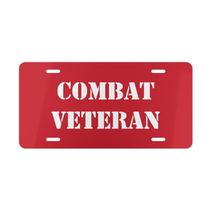 Combat Veteran Red Vanity Plate