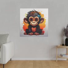 Load image into Gallery viewer, Baby Monkey Wall Art | Square Matte Canvas