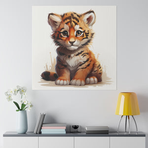 Tiger Cub Wall Art | Square Matte Canvas