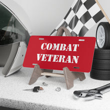 Load image into Gallery viewer, Combat Veteran Red Vanity Plate