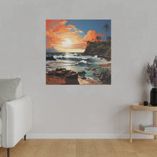 Load image into Gallery viewer, Painted Hawaiian Beach Wall Art | Square Matte Canvas