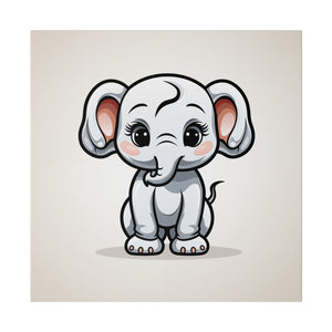 Happy Elephant Wall Art | Square Matte Canvas