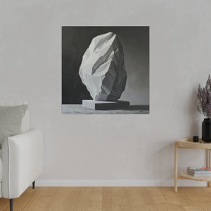 Stone Sculpture Modern Wall Art | Square Matte Canvas