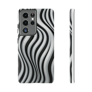 Funky Lines Black and White | iPhone, Samsung Galaxy, and Google Pixel Tough Cases