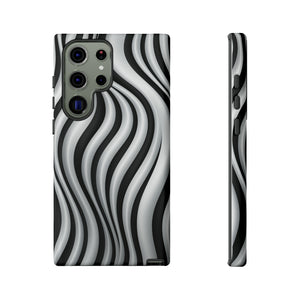 Funky Lines Black and White | iPhone, Samsung Galaxy, and Google Pixel Tough Cases