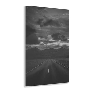 Desert Highway at Sunset Black & White Acrylic Prints