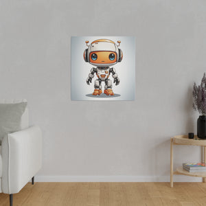 Cute Robot Wall Art | Square Matte Canvas