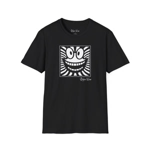 Black & White Happy Pop Art | Unisex Softstyle T-Shirt