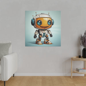 Happy Robot Wall Art | Square Matte Canvas