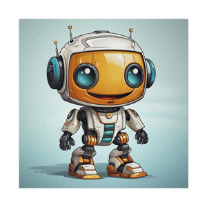 Happy Robot Wall Art | Square Matte Canvas