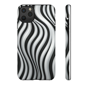 Funky Lines Black and White | iPhone, Samsung Galaxy, and Google Pixel Tough Cases