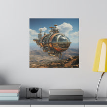 Load image into Gallery viewer, Steampunk Airship Wall Art | Square Matte Canvas