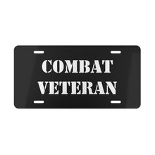 Load image into Gallery viewer, Combat Veteran Black Vanity Plate