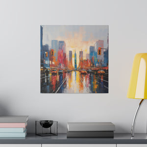 Painted City Wall Art | Square Matte Canvas