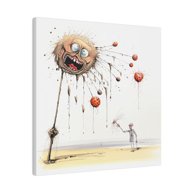 Abstract Angry Balloon Wall Art | Square Matte Canvas