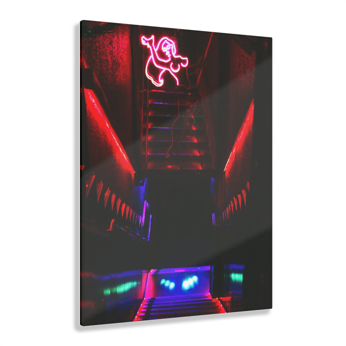 Stairway Neon Lights Acrylic Prints