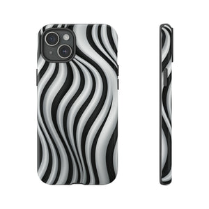 Funky Lines Black and White | iPhone, Samsung Galaxy, and Google Pixel Tough Cases