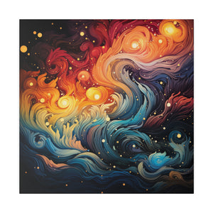 Fiery Swirls Wall Art | Square Matte Canvas