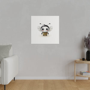 Cute Bumble Bee Wall Art | Square Matte Canvas