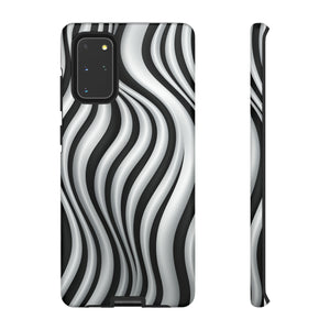 Funky Lines Black and White | iPhone, Samsung Galaxy, and Google Pixel Tough Cases