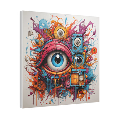 Abstract Eyes Wall Art | Square Matte Canvas