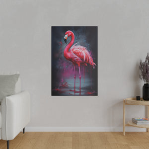 Flamingo Nights | Vertical Matte Canvas