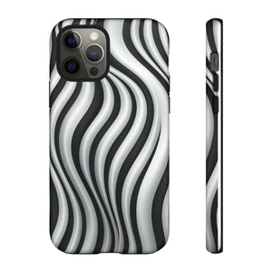 Funky Lines Black and White | iPhone, Samsung Galaxy, and Google Pixel Tough Cases