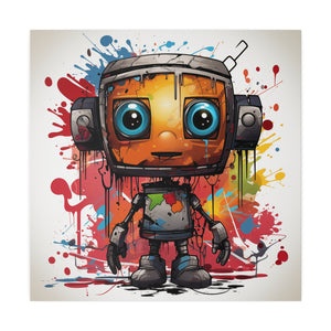 Painting Robot Wall Art | Square Matte Canvas