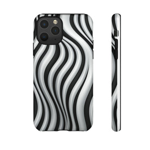 Funky Lines Black and White | iPhone, Samsung Galaxy, and Google Pixel Tough Cases