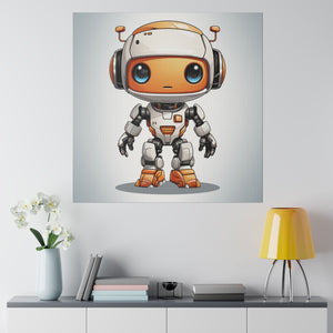 Cute Robot Wall Art | Square Matte Canvas