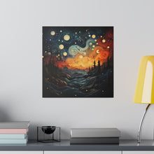 Load image into Gallery viewer, Swirling Night Wall Art | Square Matte Canvas