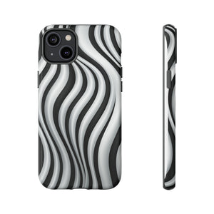 Funky Lines Black and White | iPhone, Samsung Galaxy, and Google Pixel Tough Cases