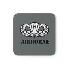 Load image into Gallery viewer, U.S. Army Airborne Badge Corkwood Coaster Set