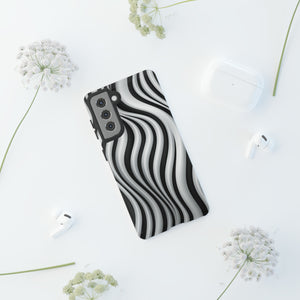 Funky Lines Black and White | iPhone, Samsung Galaxy, and Google Pixel Tough Cases