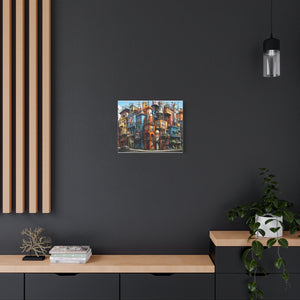 Painted City Block | Horizontal Matte Canvas