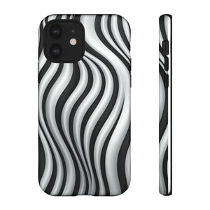 Funky Lines Black and White | iPhone, Samsung Galaxy, and Google Pixel Tough Cases